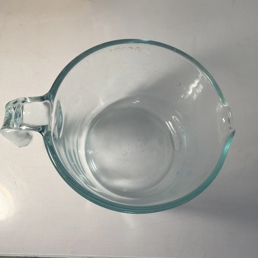 Vintage 2 Pyrex Blue Tint Glass Measuring Cup Set 1 Cup & 4 Cup /See Description